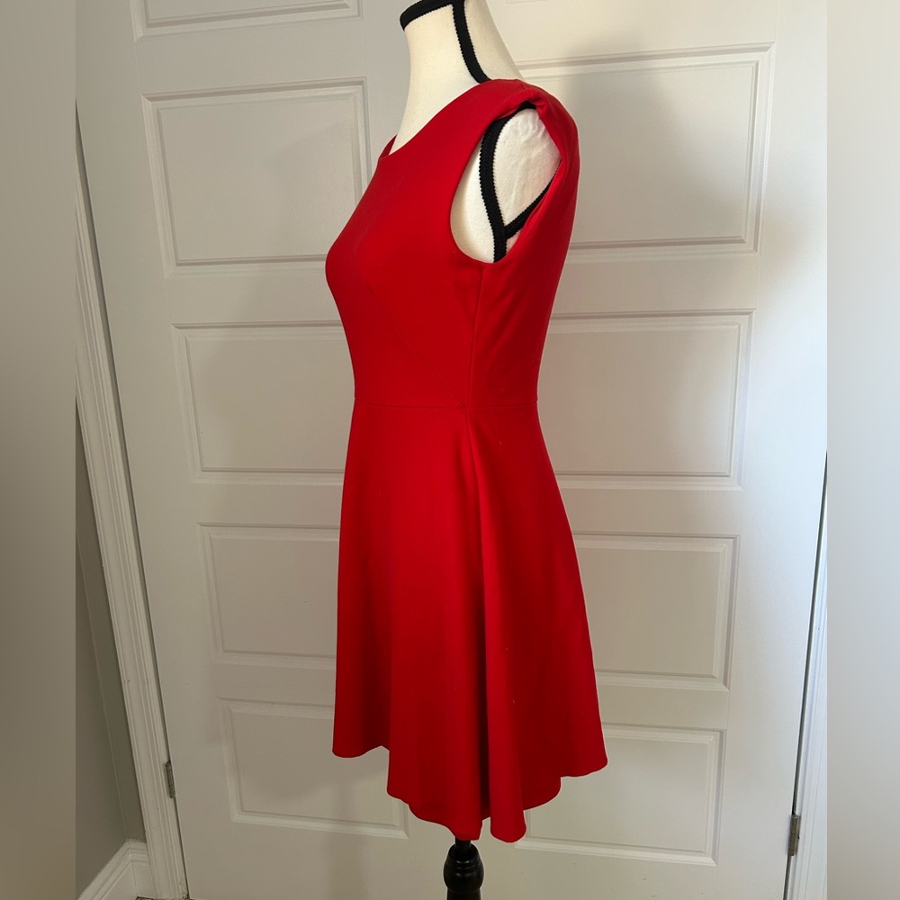 Elegant Red Fit & Flare Midi Dress Perfect for Valentines Day - Picture 2 of 7